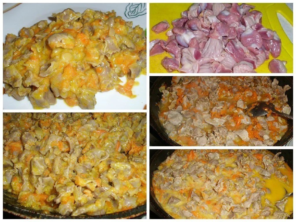ТУШЕНЫЕ КУРИНЫЕ ЖЕЛУДКИ В СМЕТАНЕ