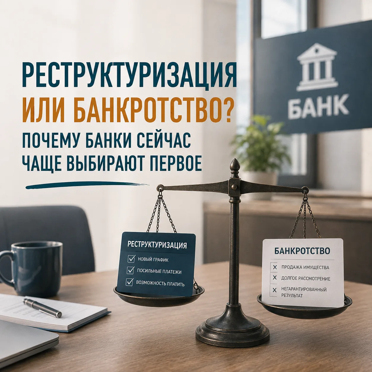 РЕСТРУКТУРИЗАЦИЯ ИЛИ БАНКРОТСТВО: ПОЧЕМУ БАНКИ ВСЁ ЧАЩЕ ВЫБИРАЮТ ПЕРВОЕ?