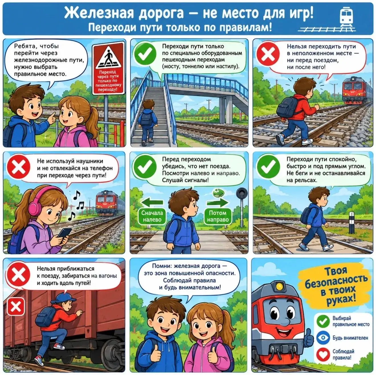 🛤 Железная дорога — не место для игр!