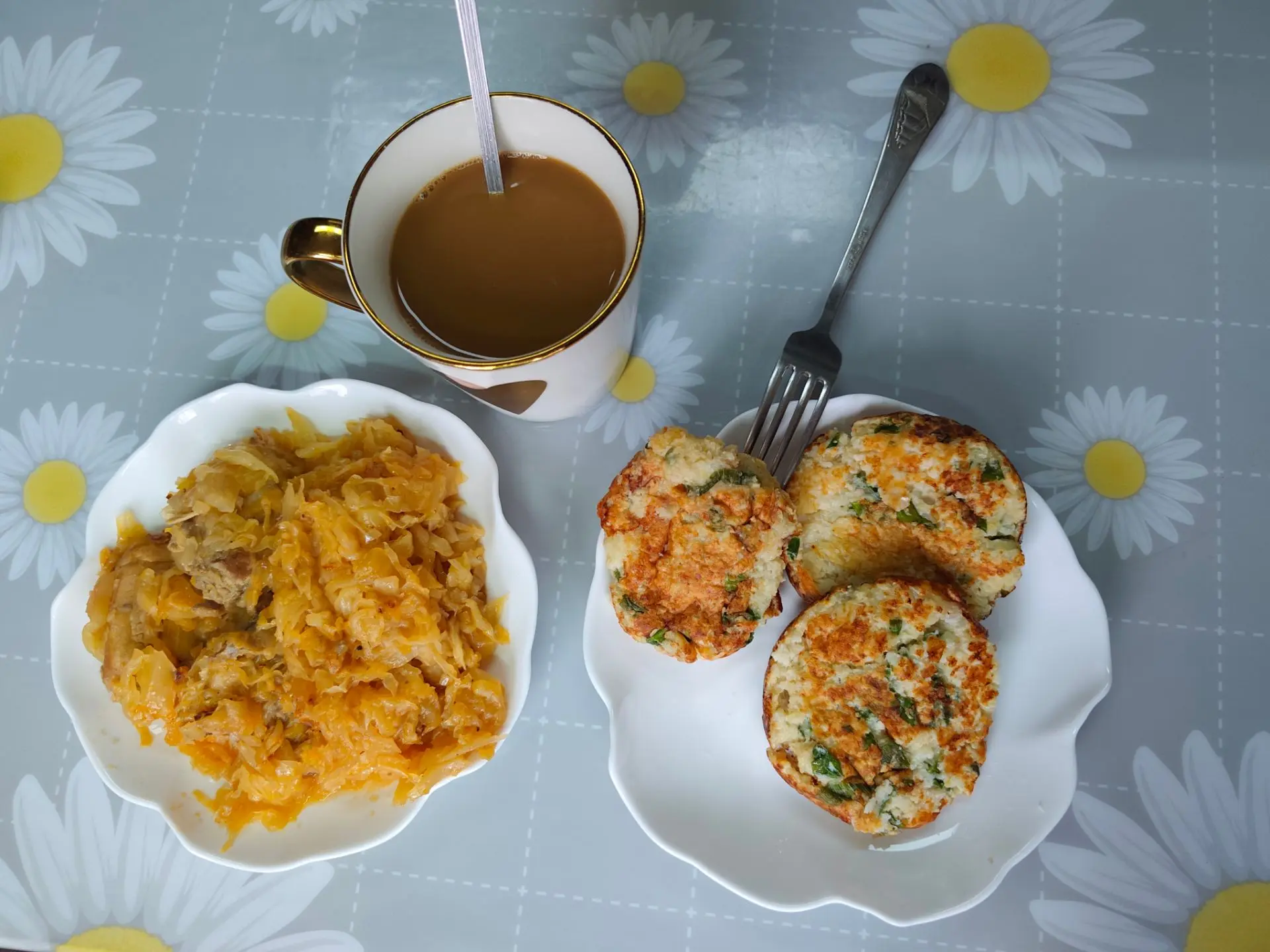 Обед тушеная капуста с курицей и утренние хачапури