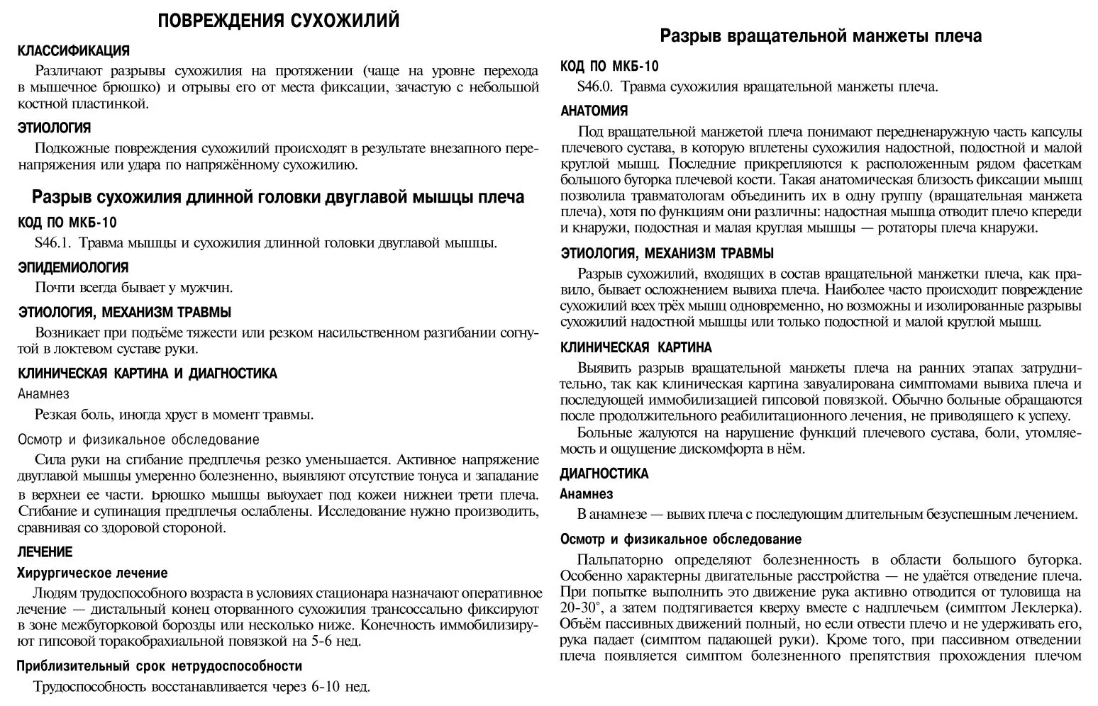Повреждения сухожилий