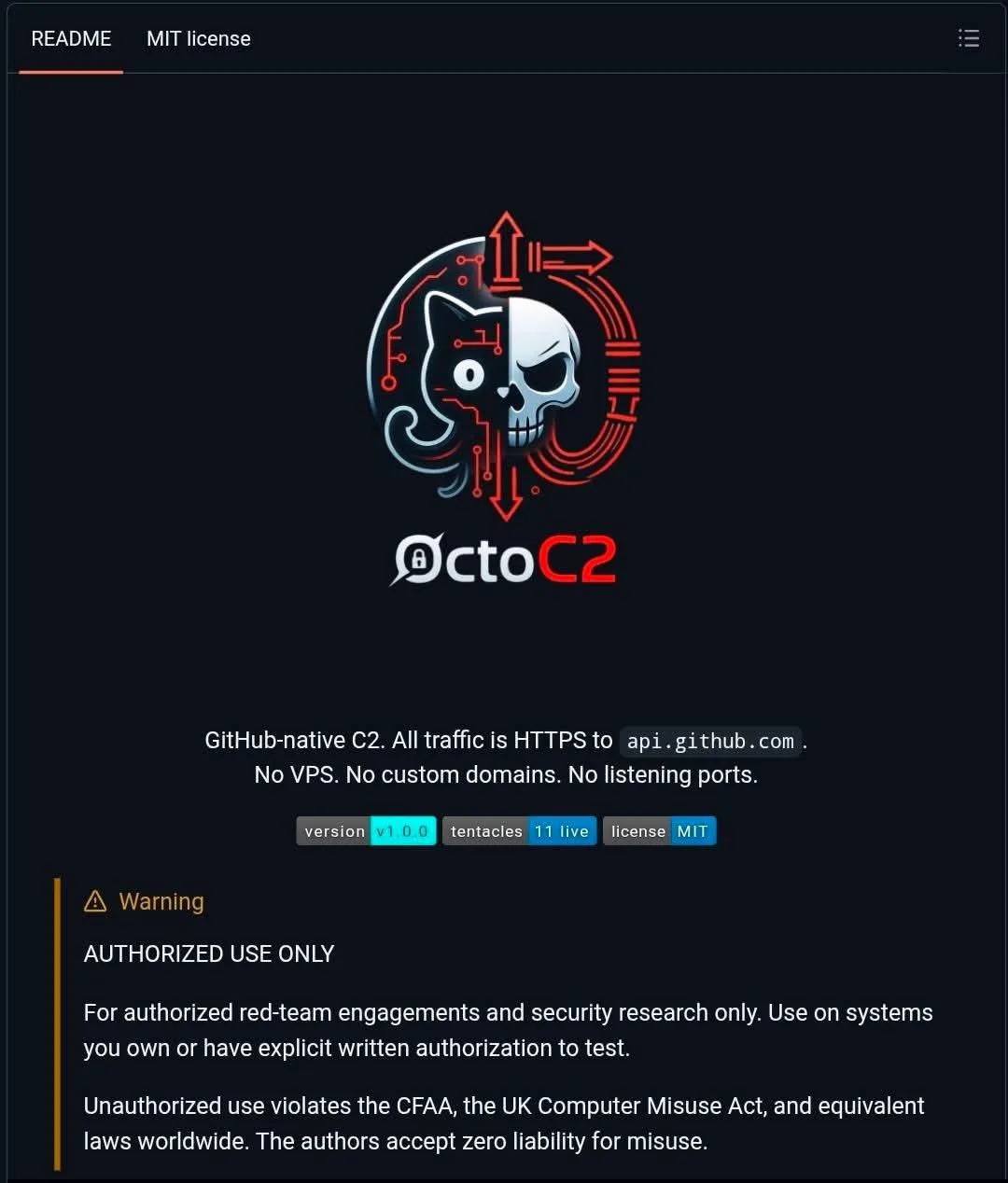 C2 без сервера, домена и открытых портов - теперь прямо внутри GitHub

Появился OctoC2 - GitHub-nati