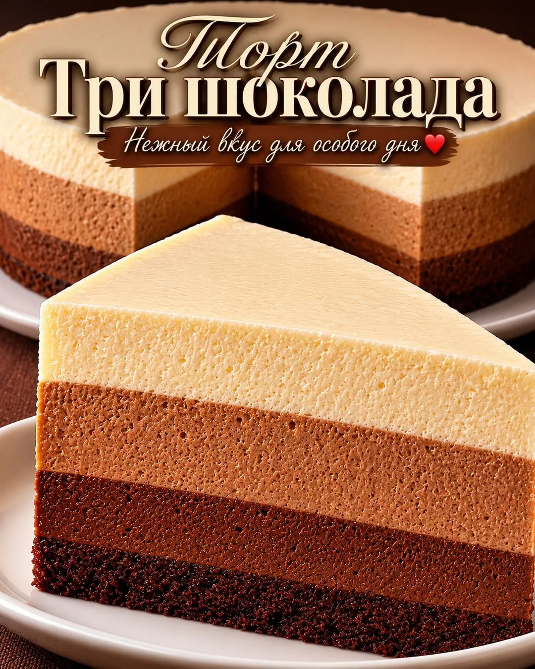 🍫 Торт «Три шоколада»