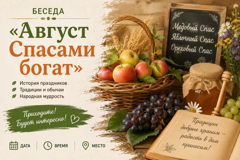 Беседа «Август Спасами богат»