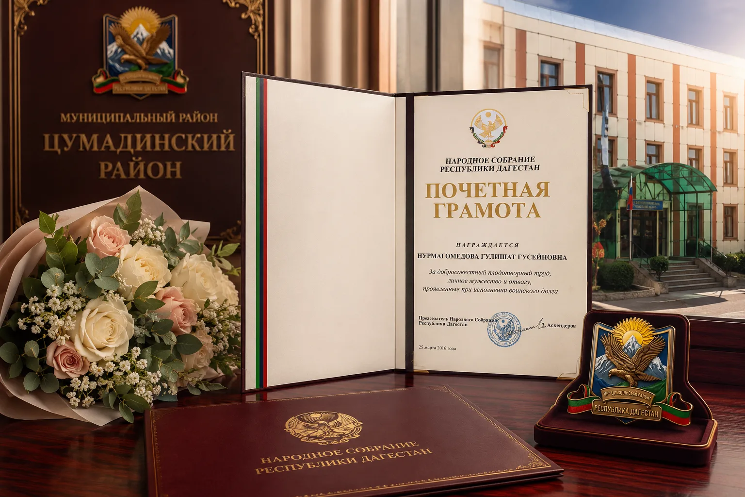 УРОЖЕНКА ЦУМАДИНСКОГО РАЙОНА ГУЛИШАТ НУРМАГОМЕДОВА УДОСТОЕНА ПОЧЕТНОЙ ГРАМОТЫ НАРОДНОГО...