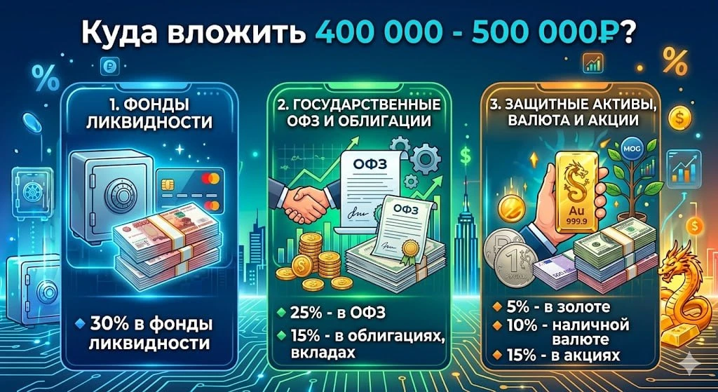 Куда вложить 400 000 - 500 000₽?

Полмиллиона рублей могут приносить заметный дополнительный доход, 
