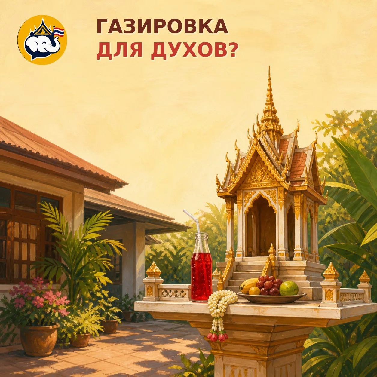 🇹🇭 Почему духам в Таиланде ставят красную газировку?