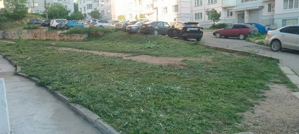 10.06.26 осуществлена покос травы на МКД Строителей 22 и 9а