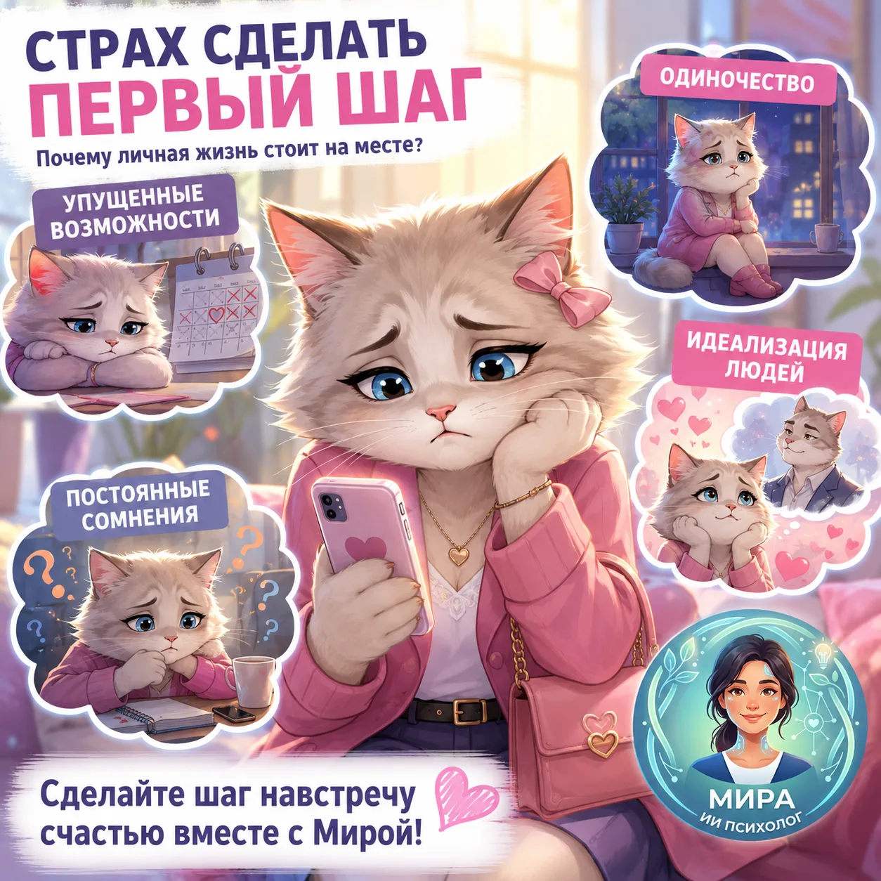 💞 Страх сделать первый шаг: Почему личная жизнь стоит на месте? ✨
Вам нравится человек, но вы не ре