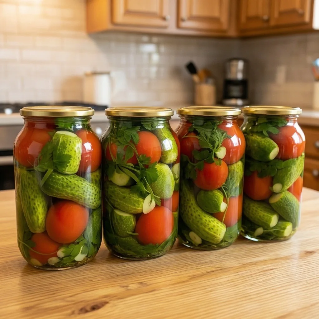 🥒🍅 МОЙ КОРОННЫЙ РЕЦЕПТ АССОРТИ: ХРУСТЯЩИЕ ОГУРЦЫ И СЛАДКИЕ ПОМИДОРЫ В ОДНОЙ БАНКЕ

В каждой банке 