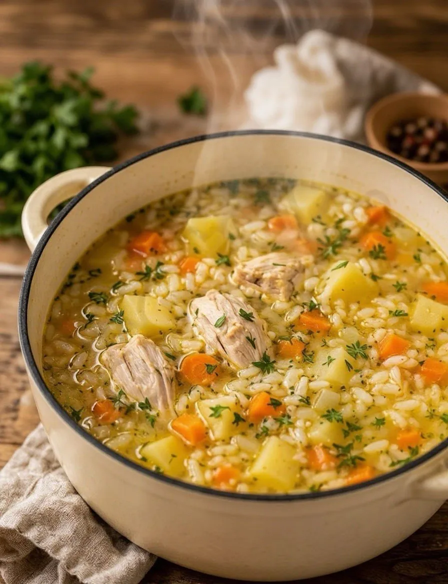 🍗 Куриный суп с рисом.
