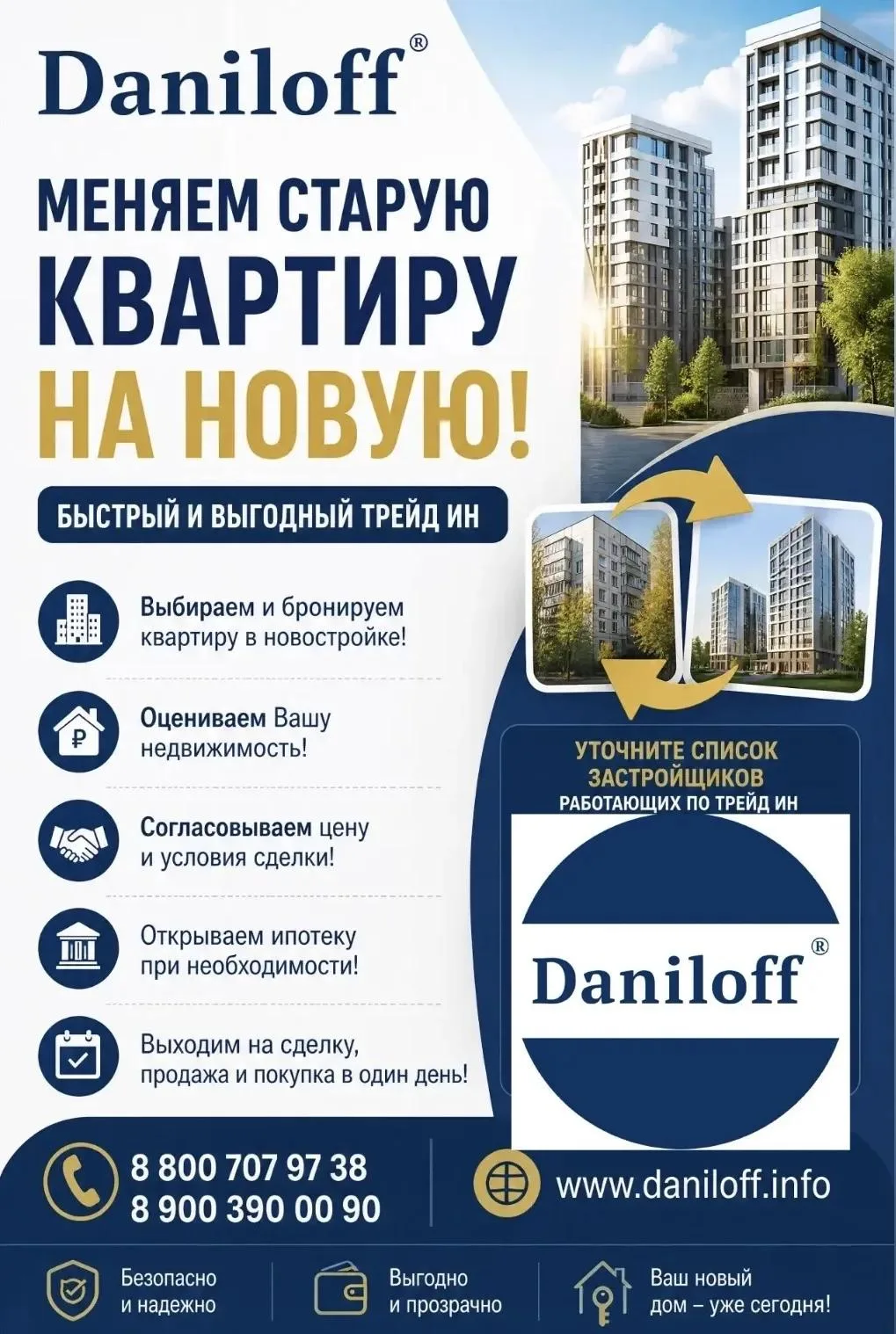 Хотите купить новую квартиру от застройщика или обменять старую квартиру в трейд ин?

Мы знаем, как 