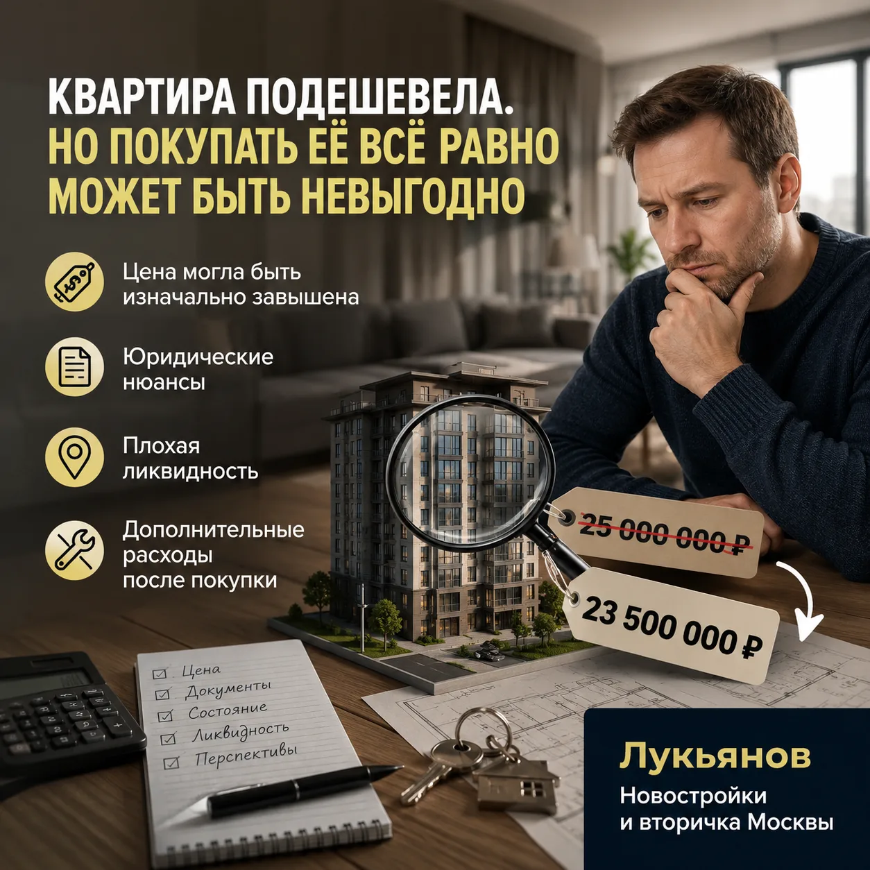 Квартира подешевела. Но покупать её всё равно может быть невыгодно