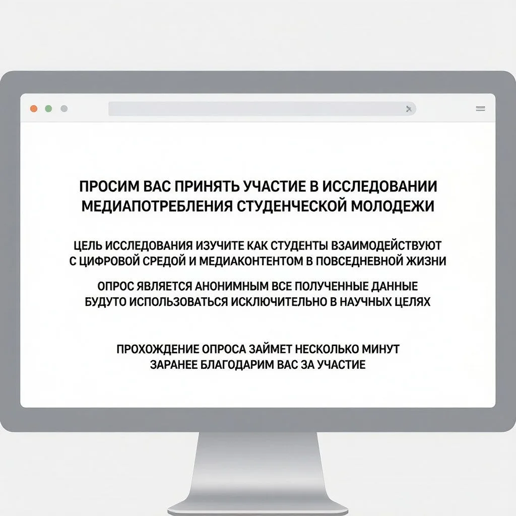Уважаемые студенты!
Приглашаем Вас принять участие в исследовании медиапотребления студенческой моло