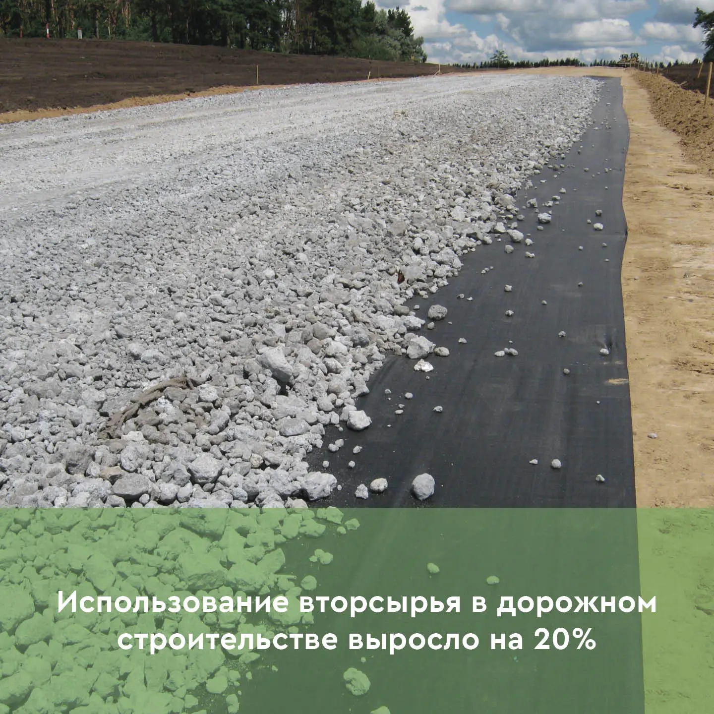 ♻Использование вторсырья в дорожном строительстве выросло на 20%.