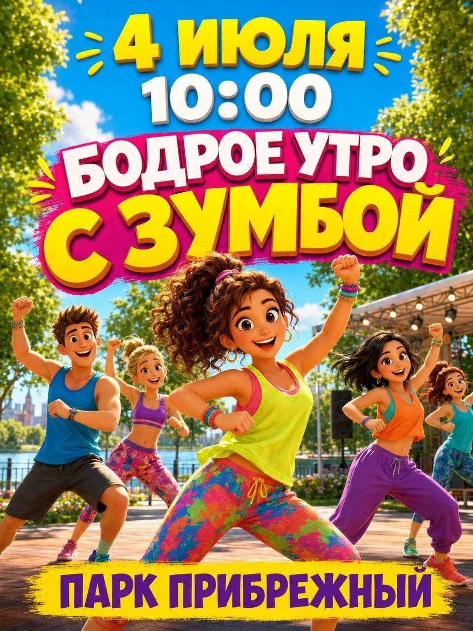 💥 4 июля в 10:00 Зумба в парке "Прибрежный" (пр. Генерала Тюленева, 44) https://ulpres...