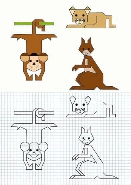 Рисунки по клеточкам ✏