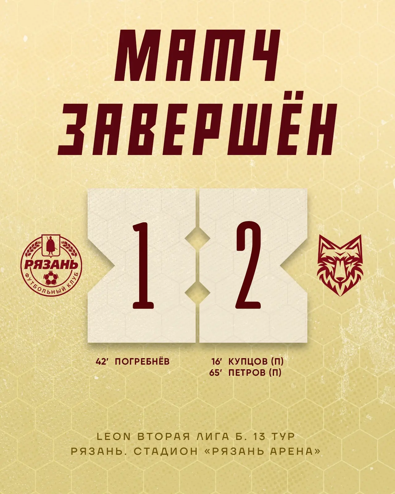 Победа на выезде 💪🏼

Молодцы, команда ❤️🤍

Два главных бомбардира сегодня с голами – Дима Купцов 