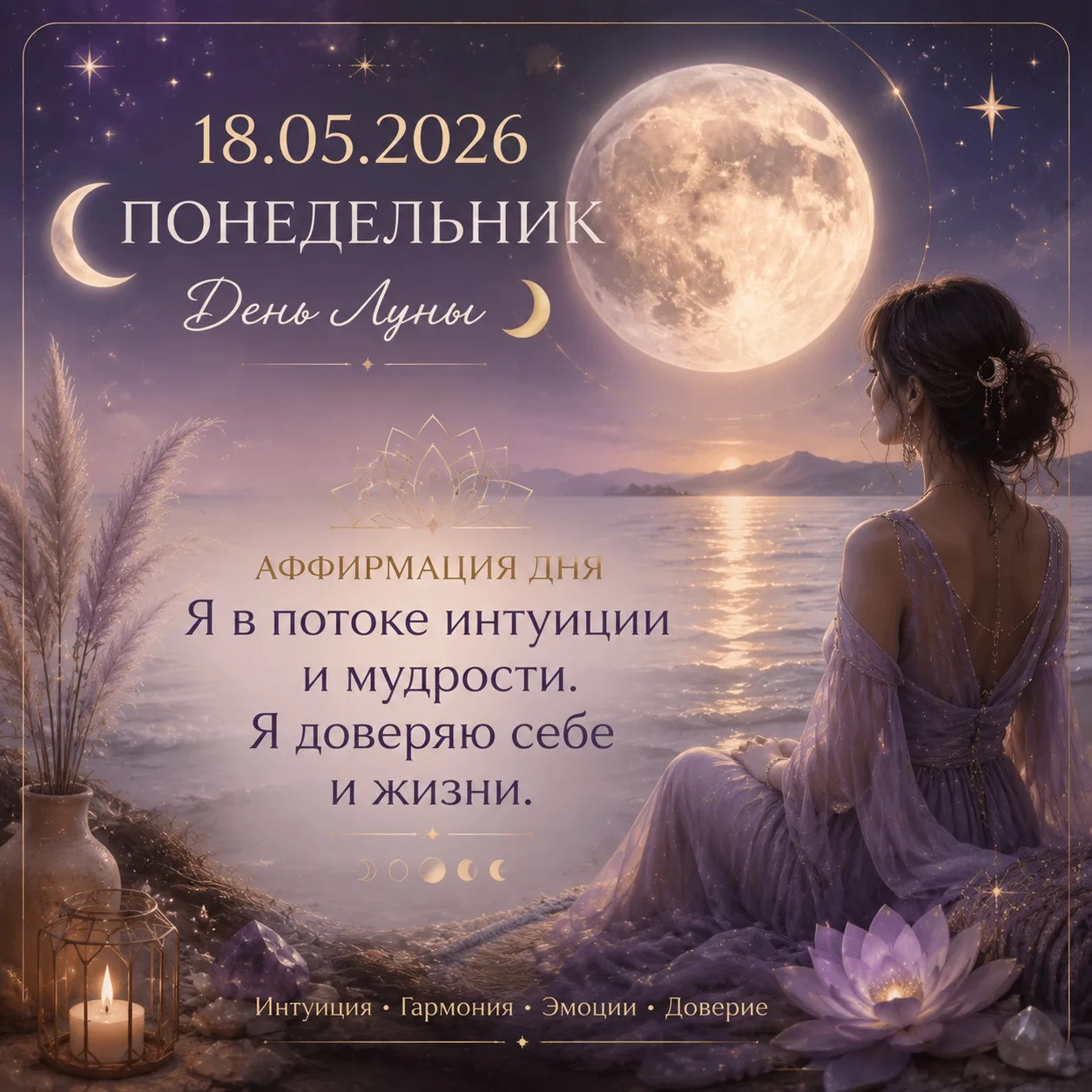 🌕 18 мая 2026 — Понедельник, день Луны