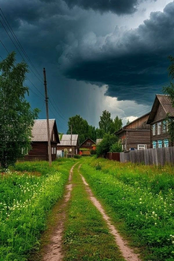 У деревни задумчивый взгляд,