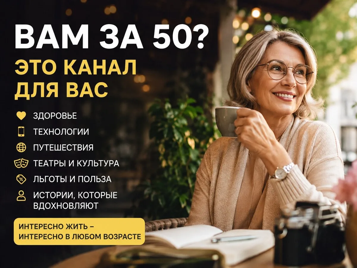 Вам за 50 — не проходите мимо. Этот канал создан для вас