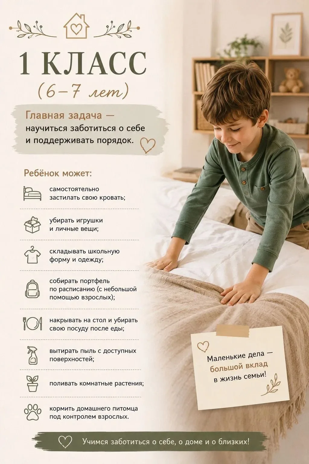 Маленькие дела — большой вклад в жизнь семьи: ДОМАШНИЕ ОБЯЗАННОСТИ 

Иногда мы стараемся оградить ре