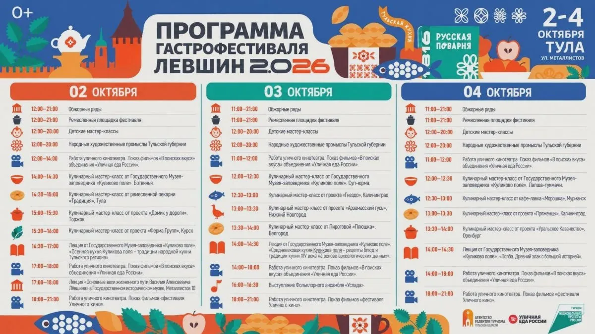 В Туле пройдёт трёхдневный фестиваль «Левшин 2.0 26»