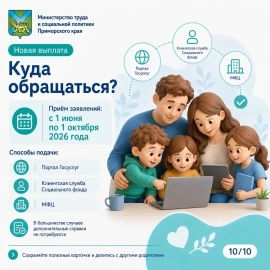 Новая ежегодная семейная выплата: что важно знать родителям
С 1 июня 2026 года родители двоих и боле