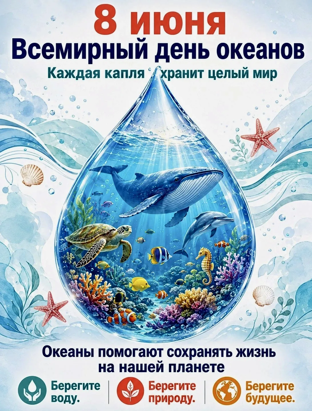 🌊 8 июня — Всемирный день океанов! 🌊