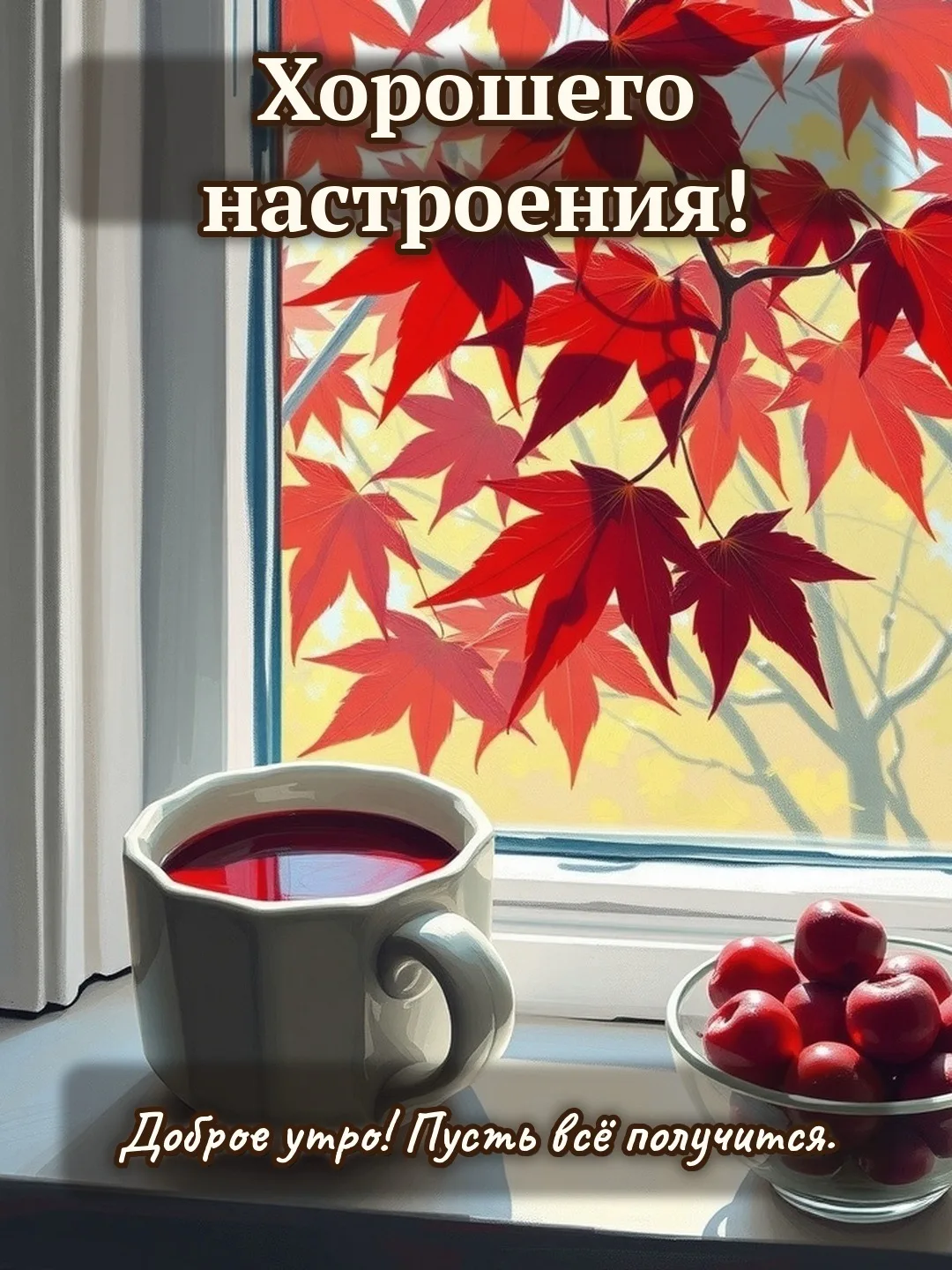 🌅 Хорошего настроения! Доброе утро! Пусть всё получится.