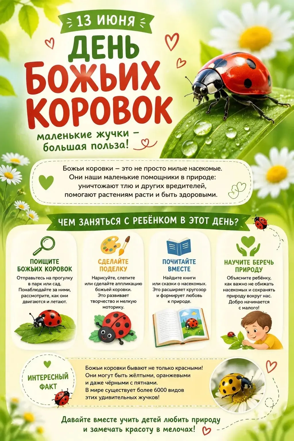 Ух ты! 
1️⃣3️⃣июня — один день, а сколько поводов для улыбки 😮

Сегодня можно отпраздновать всё сра