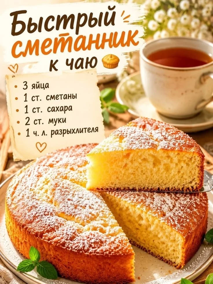 Быстрый сметанник к чаю