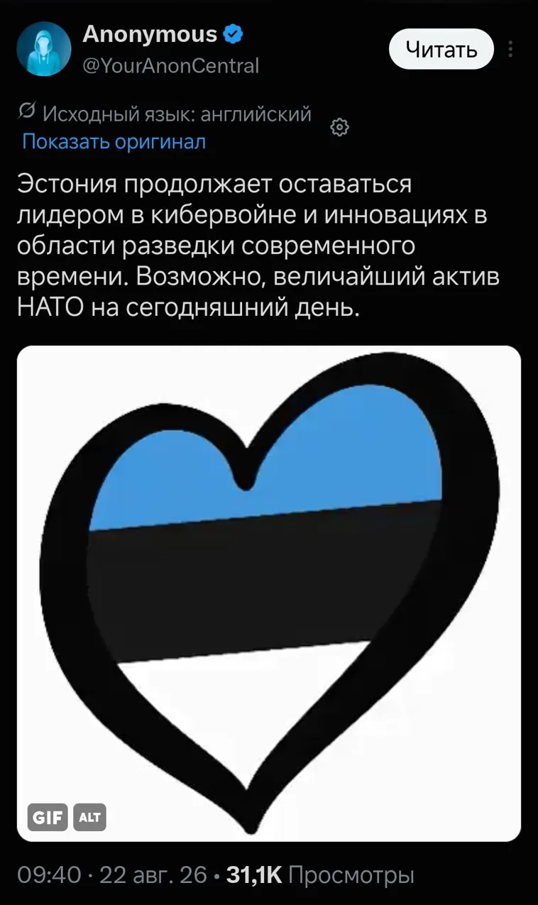 Сложно переоценить вклад эстонских кибервойск в победу над Россией, которые провели не ...