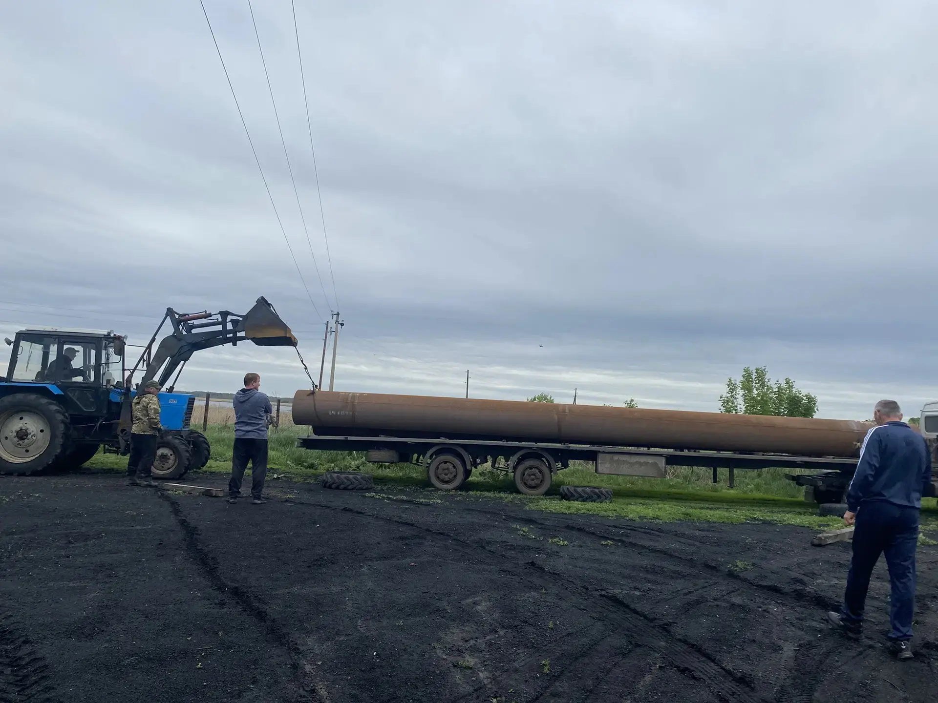 Разгрузка газоходной трубы для котельной МУП ЖКХ "Лянинское"