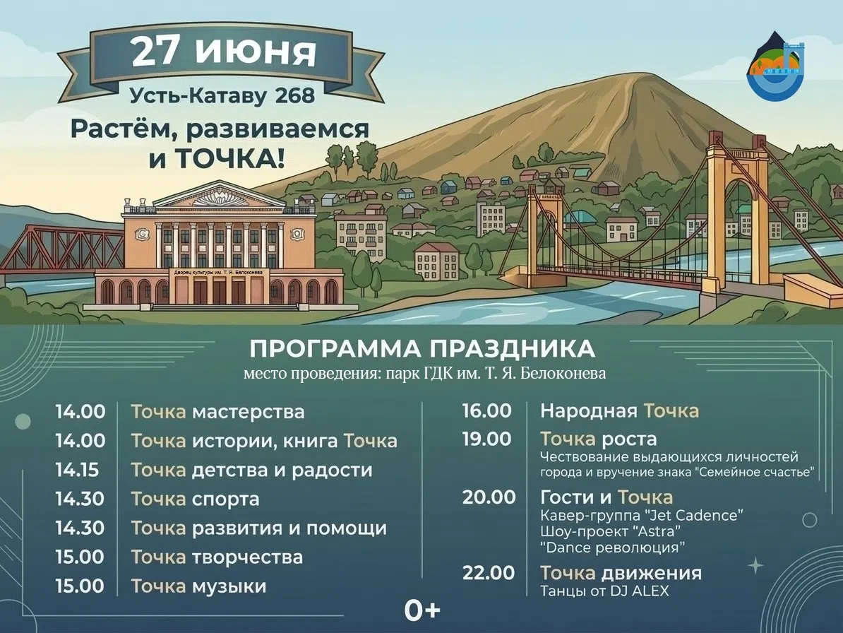 В субботу наш Усть-Катав будет праздновать своё 268-летие. Вы уже запланировали, куда пойдëте?