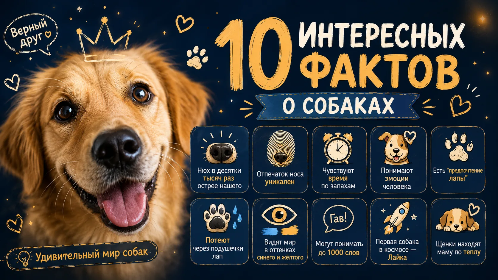 ⚡️🦮⚡️10 ИНТЕРЕСНЫХ ФАКТОВ О СОБАКАХ
