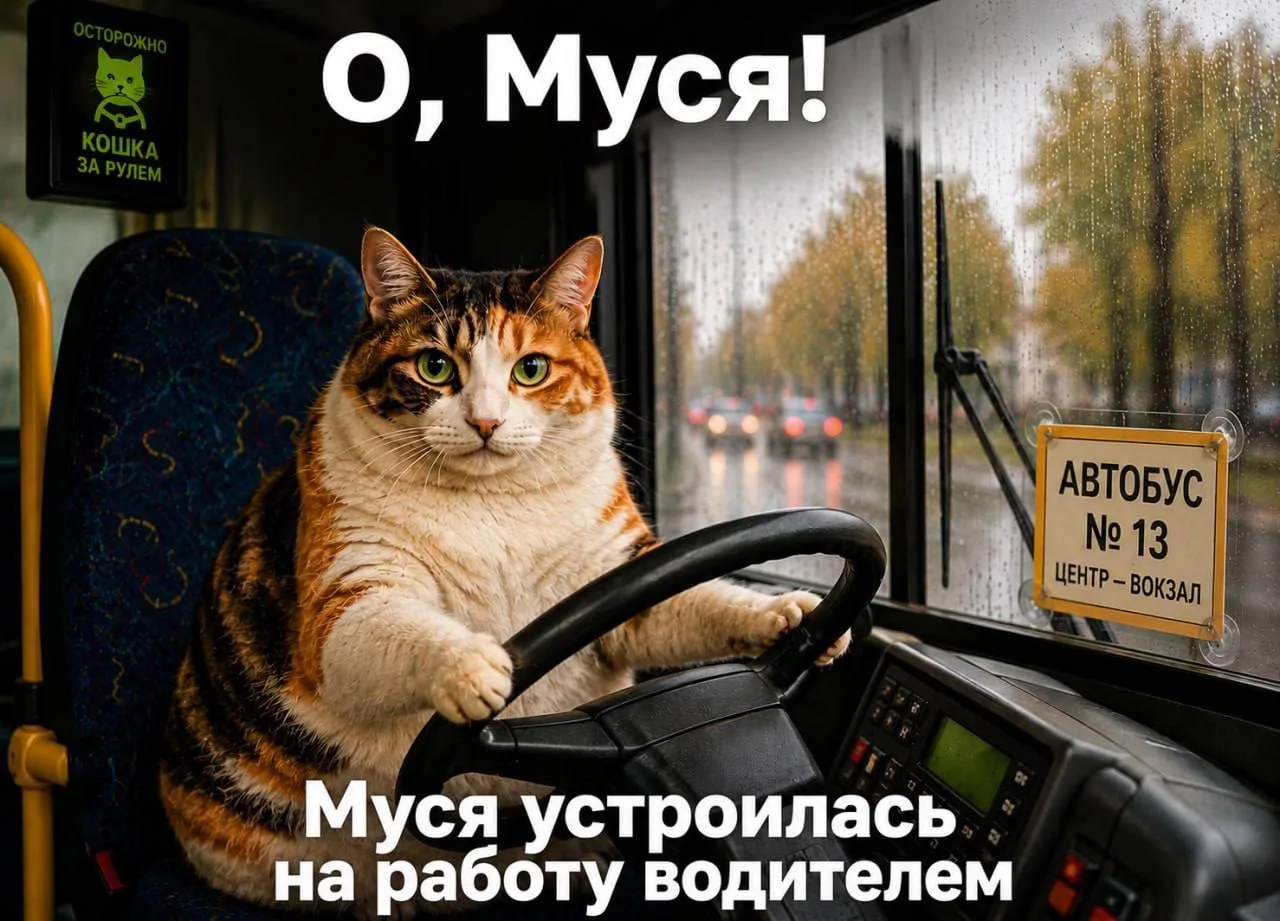 И мы не прошли мимо мема — Муся теперь у нас в Подмосковье активно участвует во всех делах!   Минтра