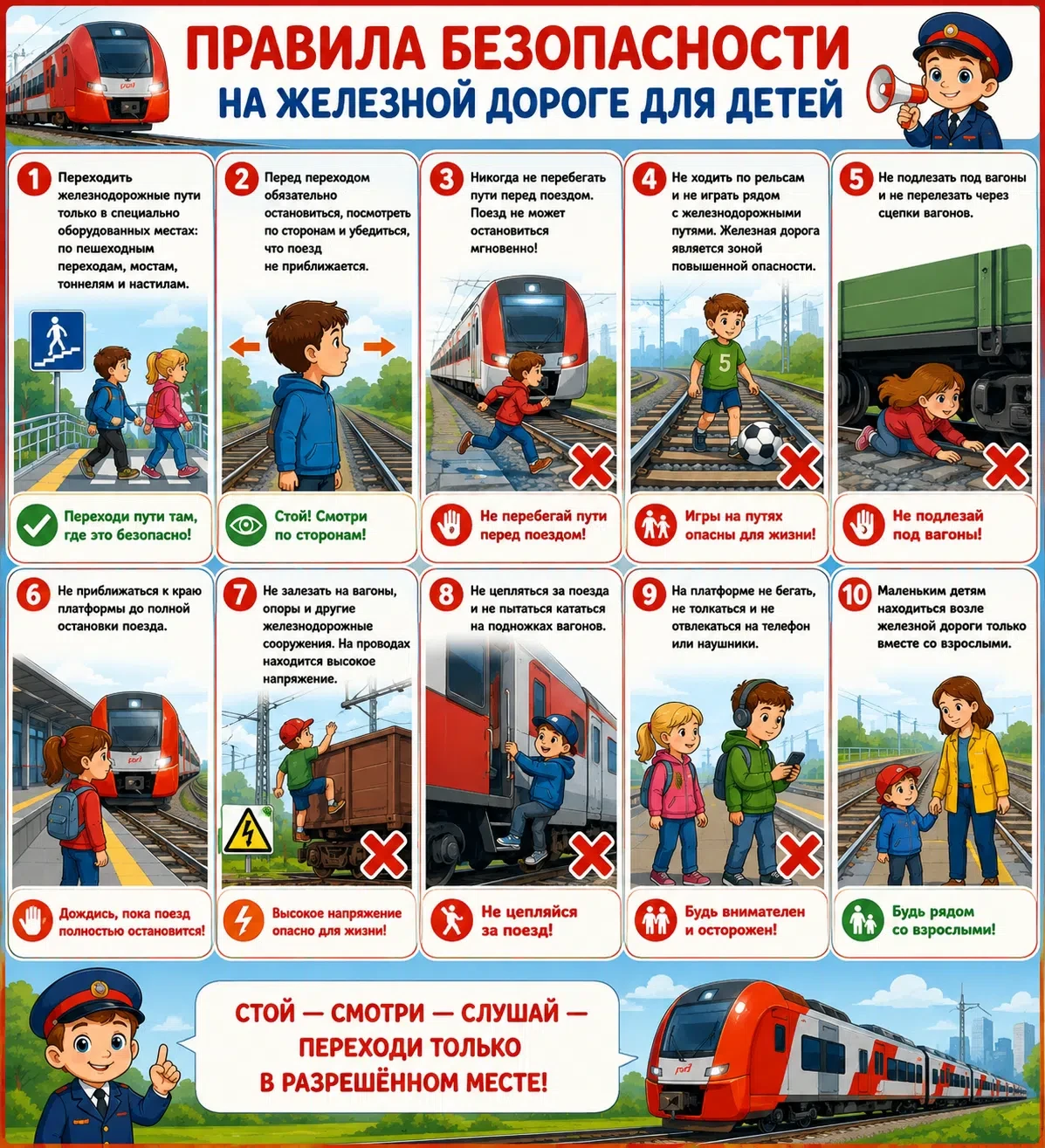 ‼️ Правила безопасности на железной дороге 🚂
