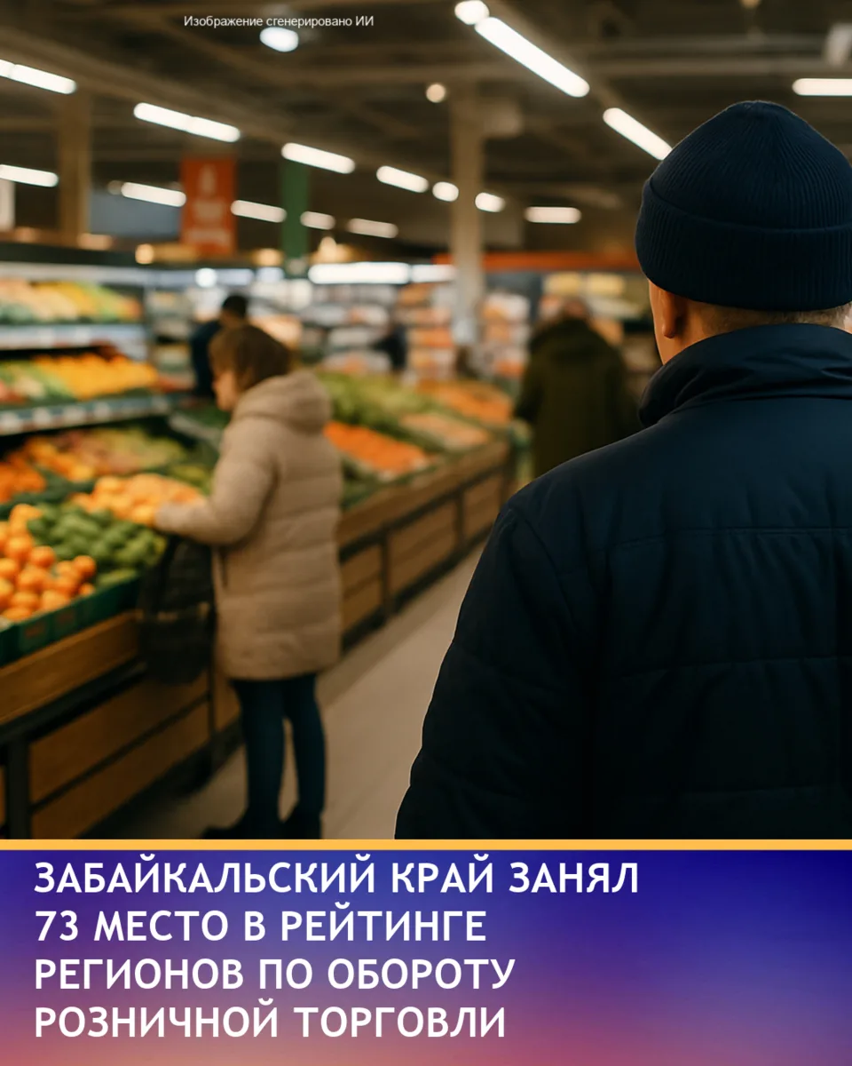Забайкальский край занял 73 место из 85 в рейтинге российских регионов по обороту розничной торговли