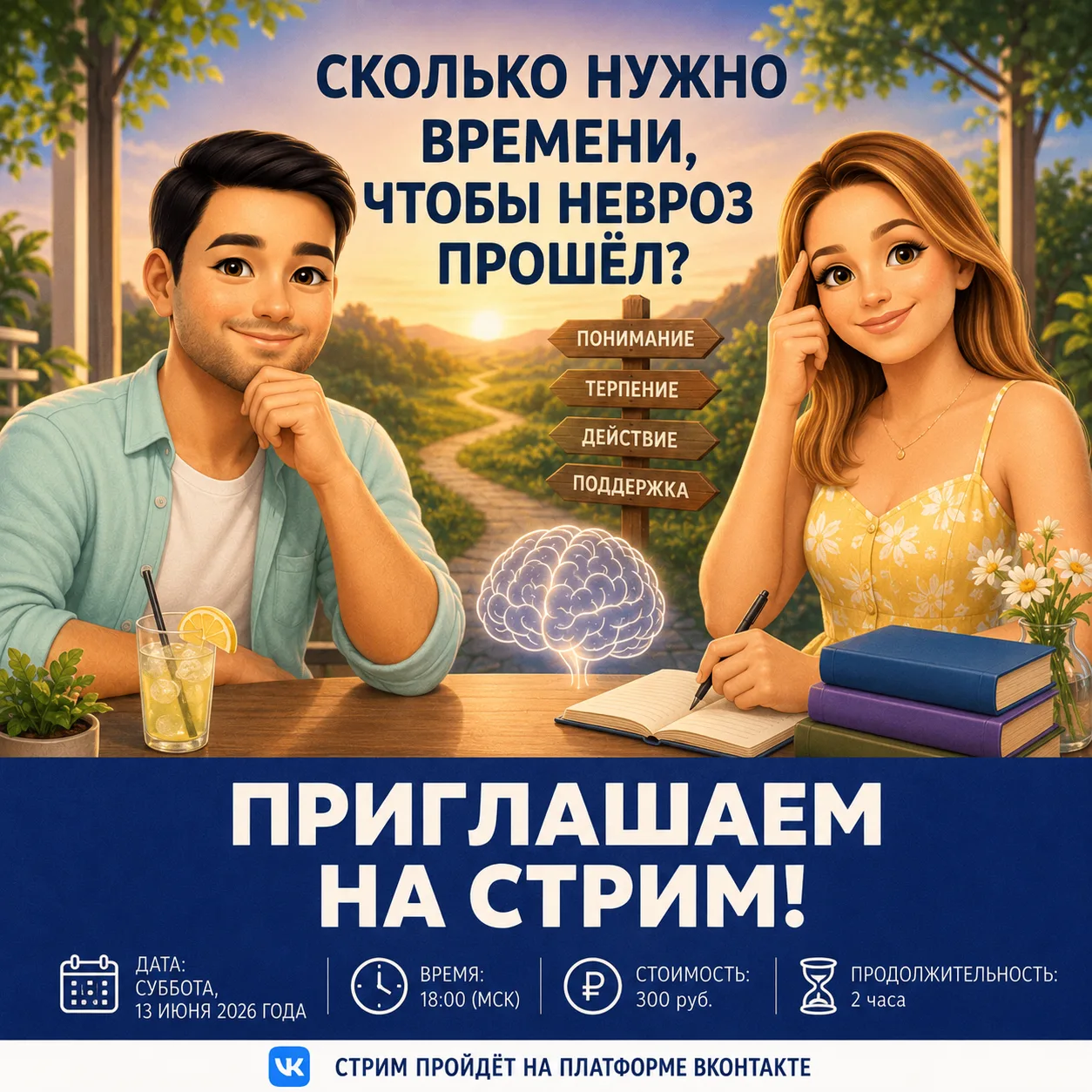 ❤️❤️❤️ПРИГЛАШАЕМ ВАС НА СТРИМ, КОТОРЫЙ ПРОЙДЁТ В СУББОТУ!
«СКОЛЬКО НУЖНО ВРЕМЕНИ, ЧТОБЫ НЕВРОЗ ПРОШЁ