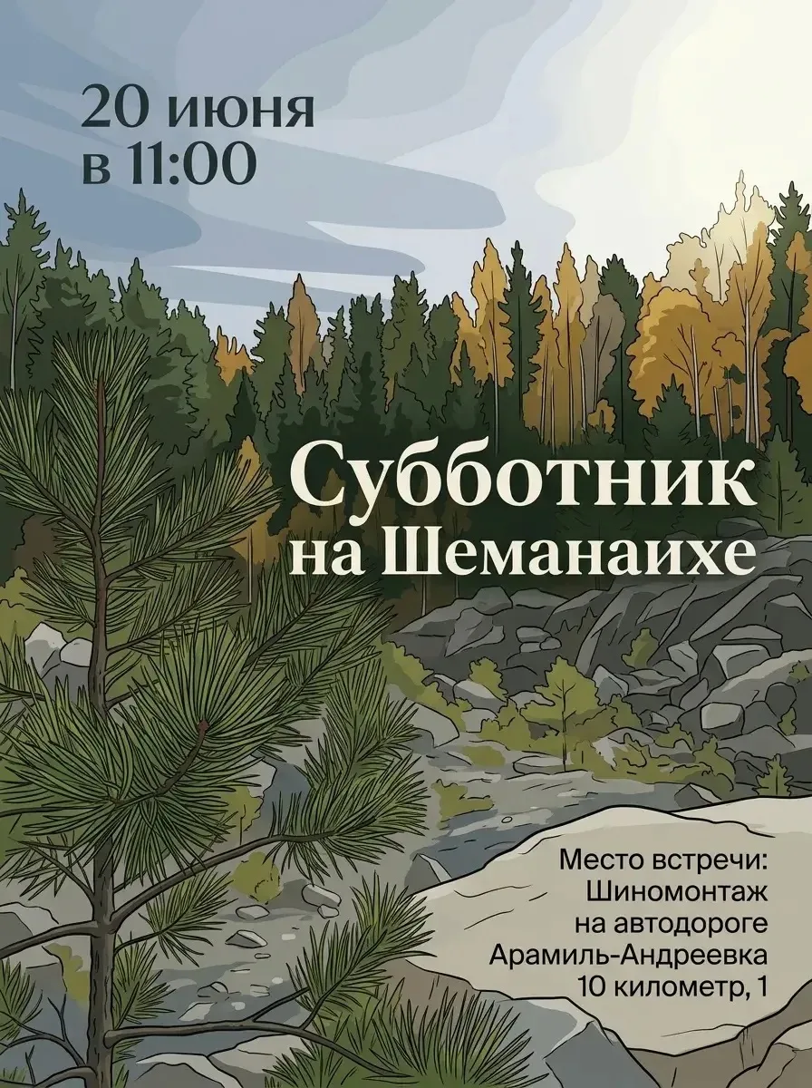 🌿Субботник на Шеманаихе! 

Приглашаем всех 20 июня в 11:00 на экологическую тропу! Это возможность 