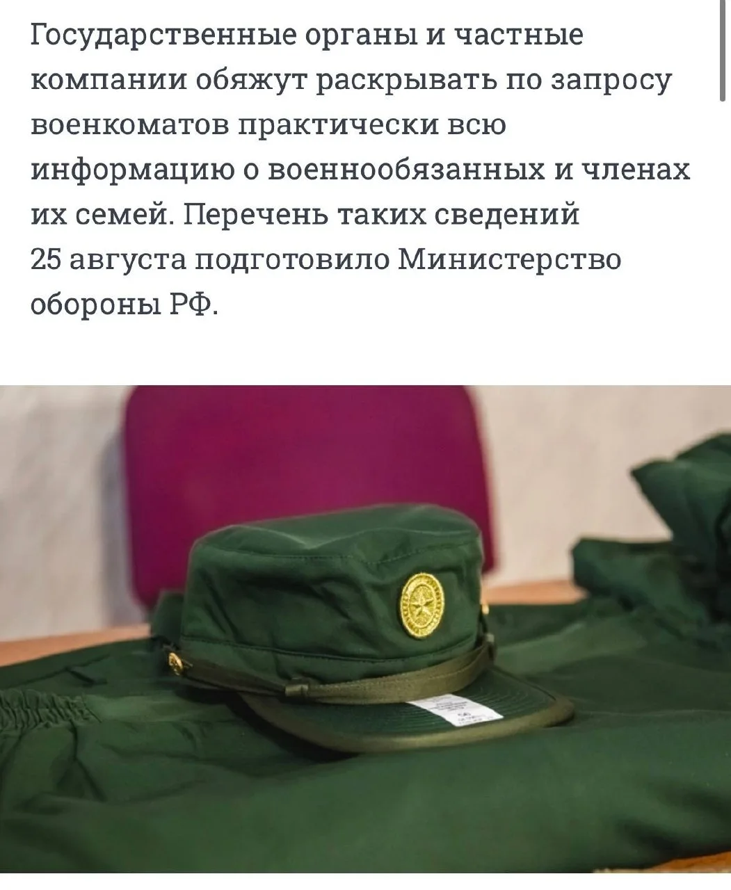 Военкоматы получат доступ к доходам, счетам, кредитам, работе, бизнесу, ДТП, браку, заг...