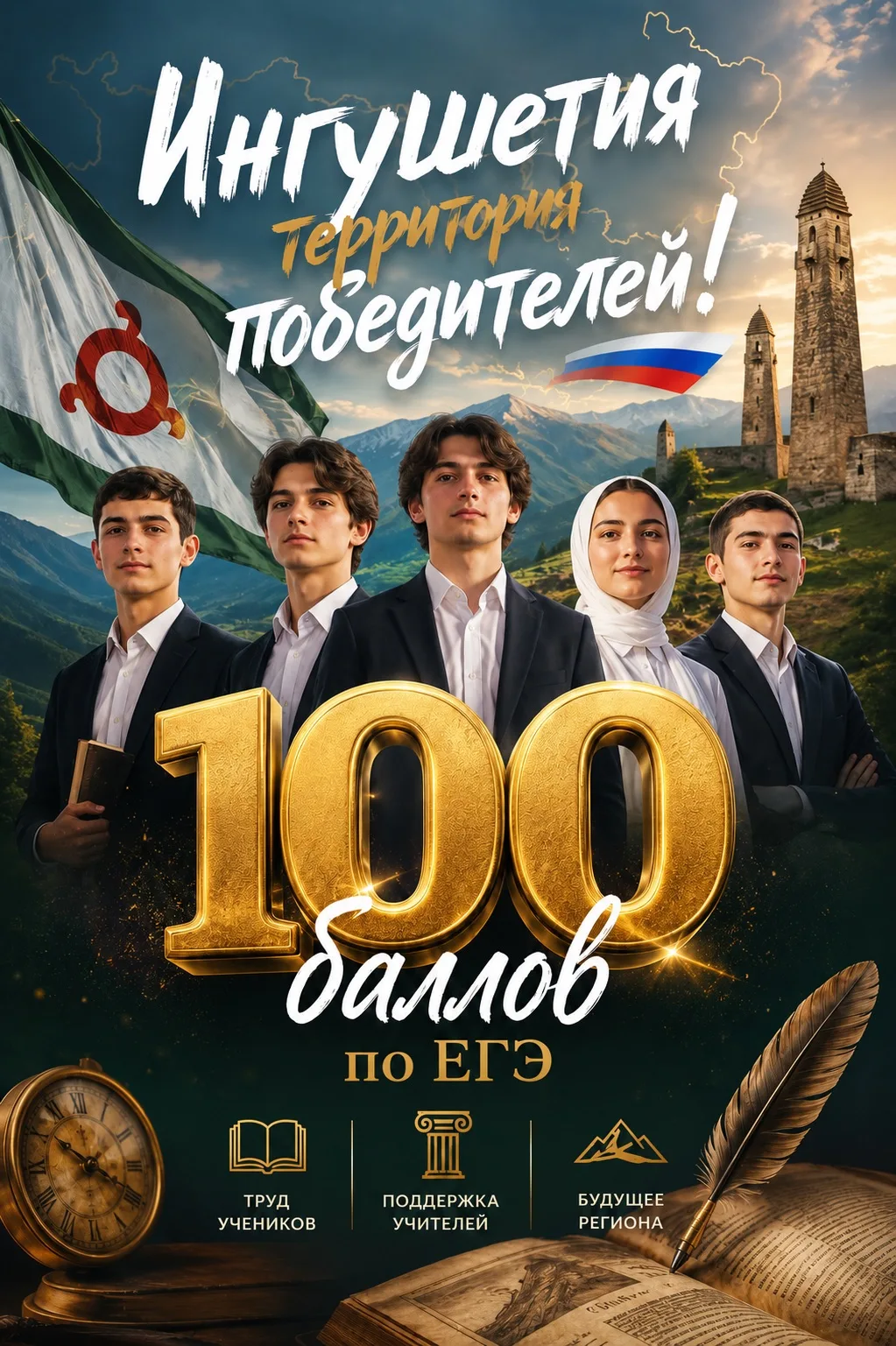 ⚡️Наш золотой интеллектуальный фонд: 11 стобалльников Ингушетии!

Дорогие земляки!

Сегодня я с особ