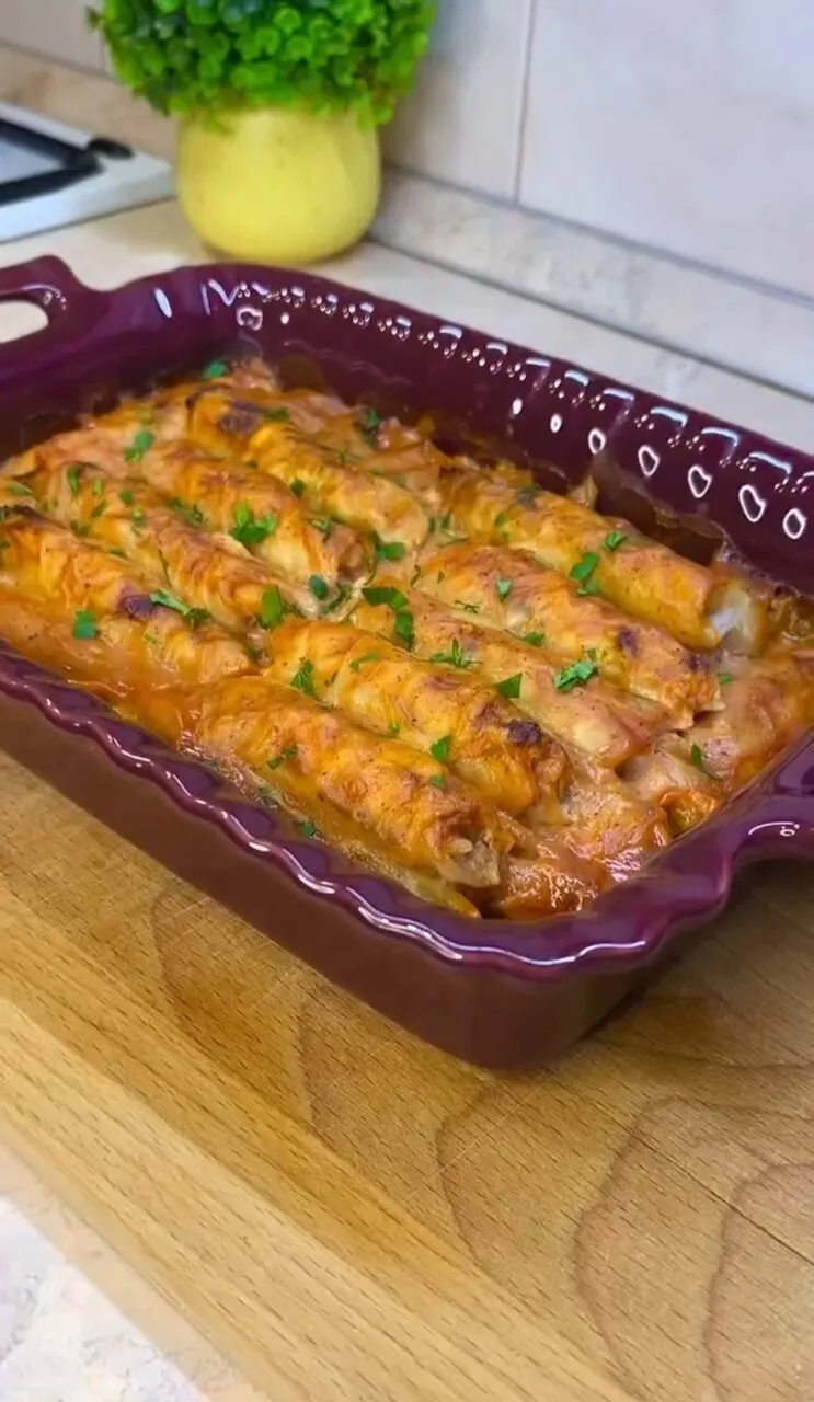 🥬 Фантастически сочные, нежные и ароматные мини-голубцы с мясным фаршем и рисом, запеч...
