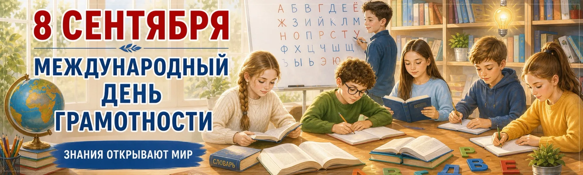 8 сентября, в Международный день распространения грамотности, наша школьная библиотека ...