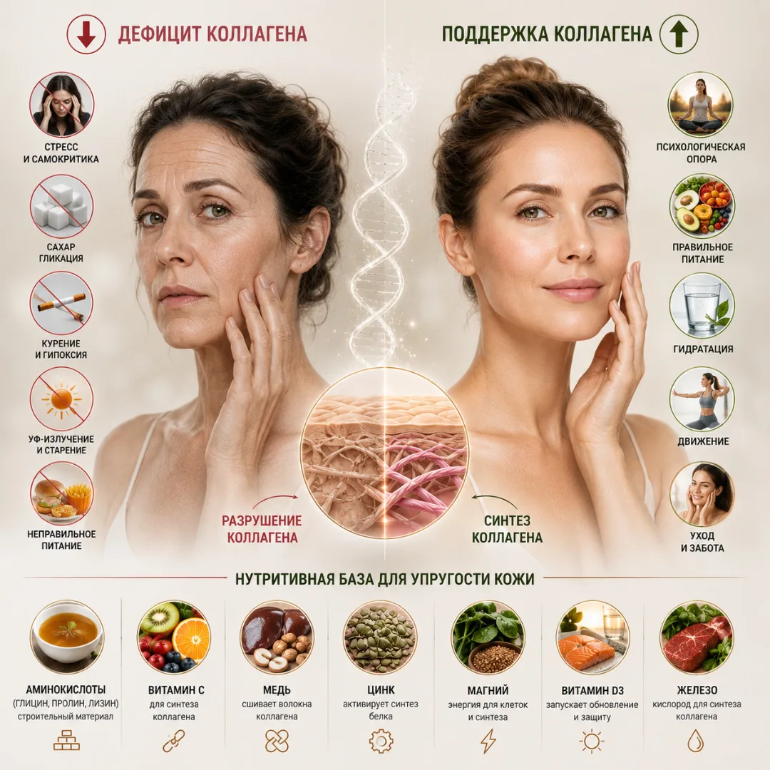 💆‍♀️Архитектура молодости: психосоматика и нутритивная база упругости кожи