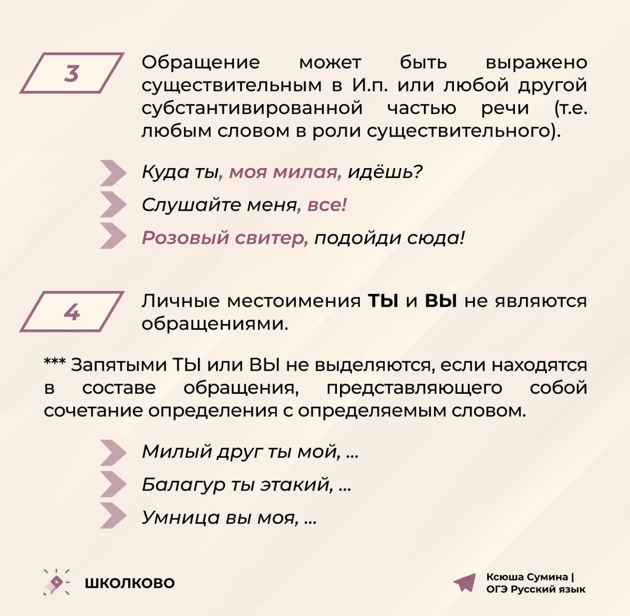 Теория, которая пригодится для выполнения заданий 3-5 на ОГЭ по русскому языку 🍉 Вспоминаем всё, что