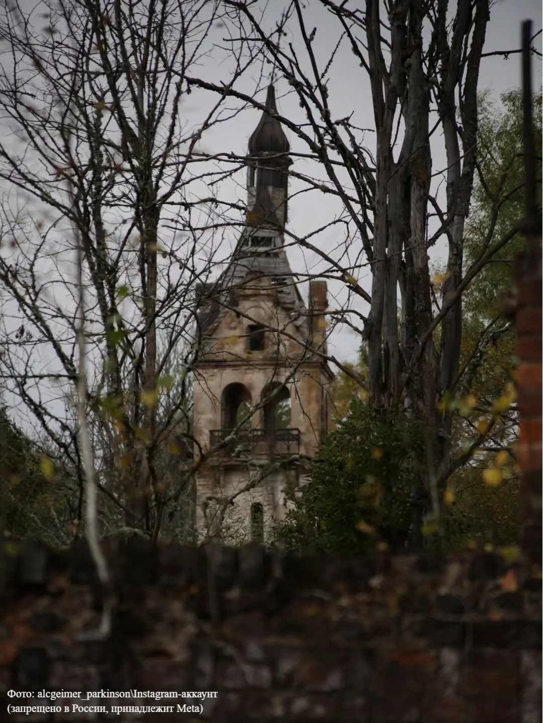 Замок Рапунцель в Новгородской области 🏰  Так его прозвали из-за башенки, которая до сих пор виднеет