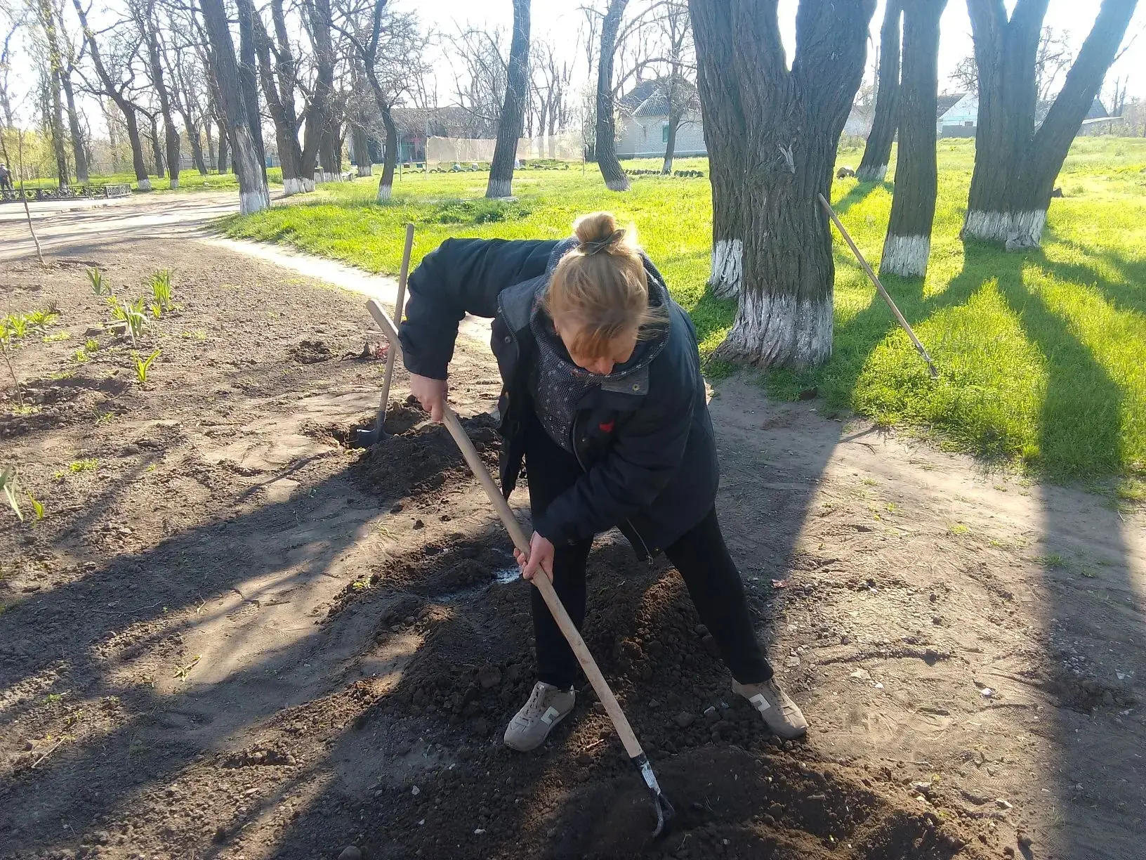 Активисты села Сергеевка высадили саженцы в сельском парке  Перед весенними праздниками активисты ме
