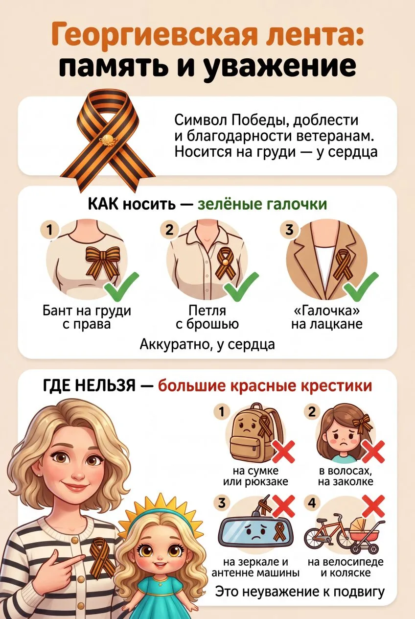 💥 Георгиевская лента: как носить с уважением и гордостью🇷🇺